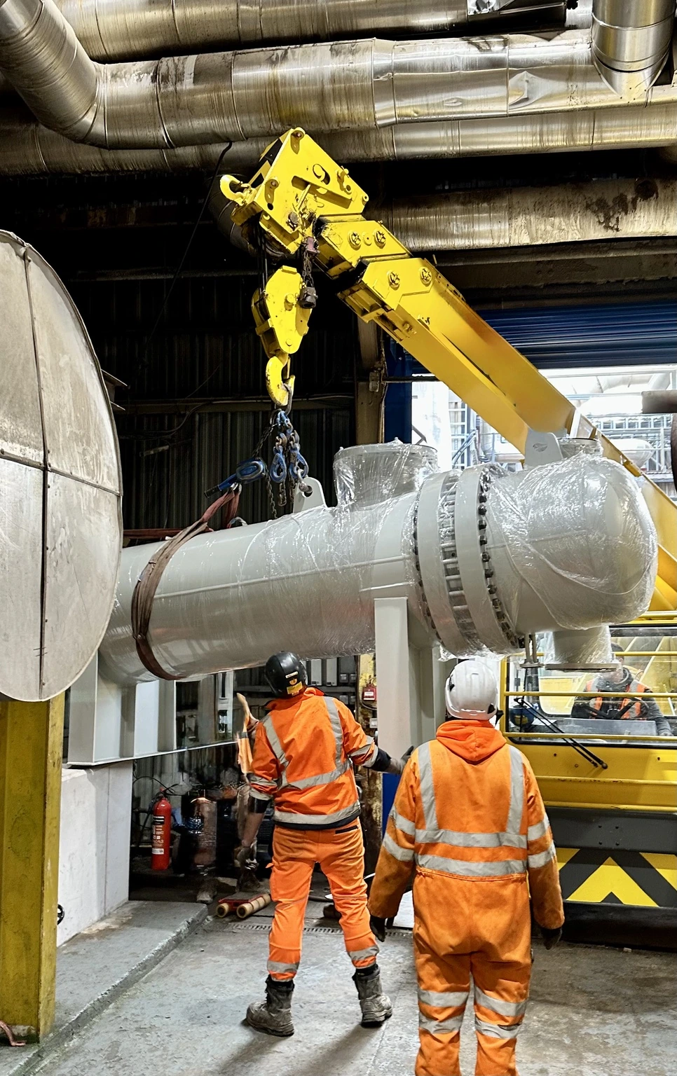 Steam generator being lifted into position during installation